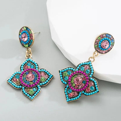 Vintage bohemian rhinestone earring