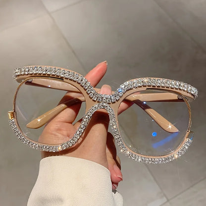 Oversized Rhinestone Party Glasses