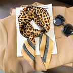 Leopard Print Square Headscarf