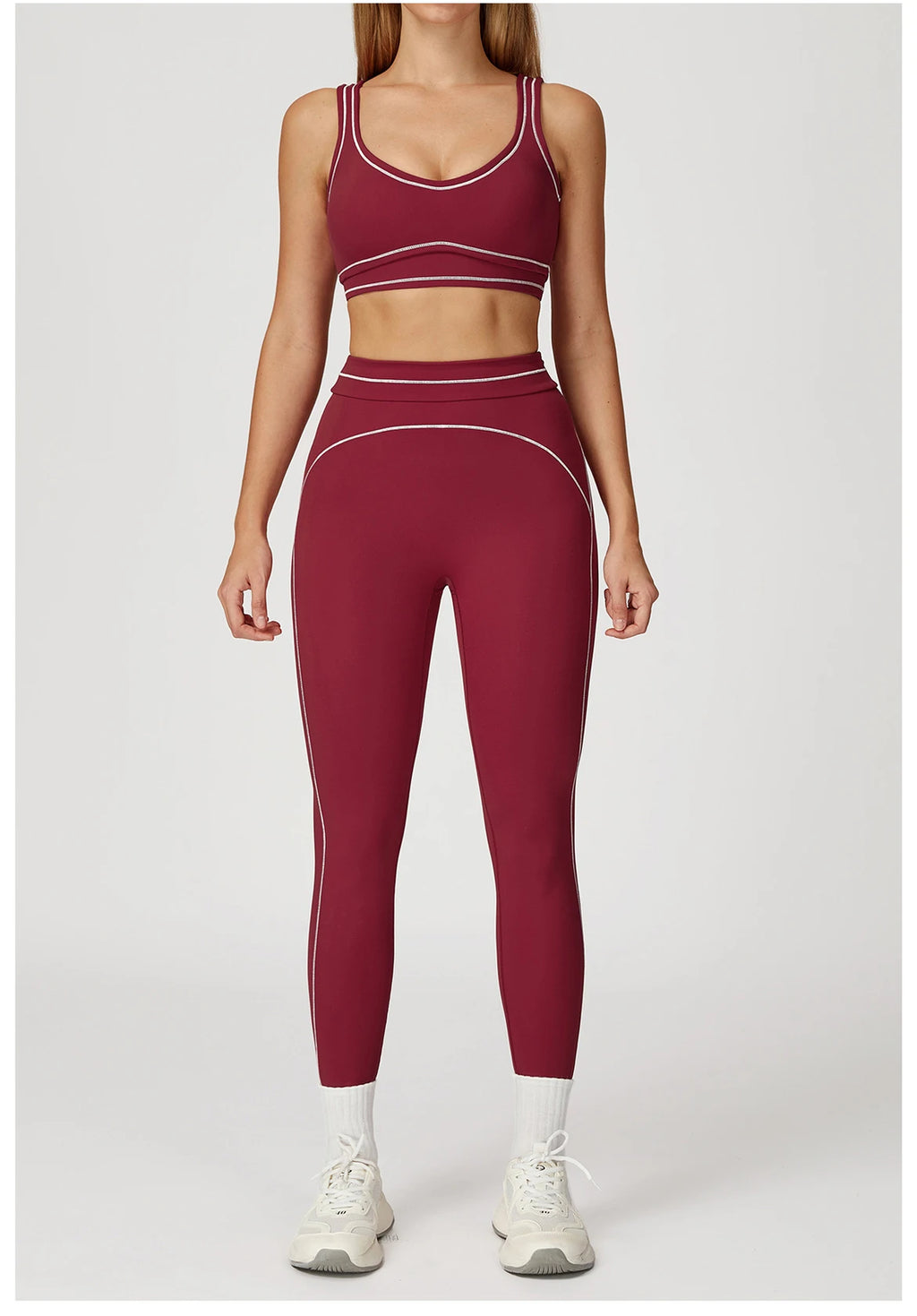 Knit Construction Sleeveless True-To-Size Fit Two-Piece Yoga Set