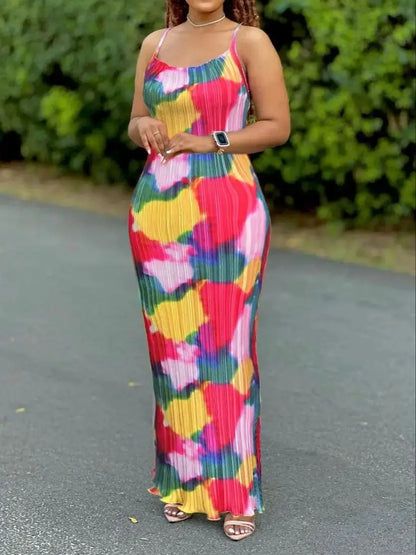 Tie Dye Pleated Dress