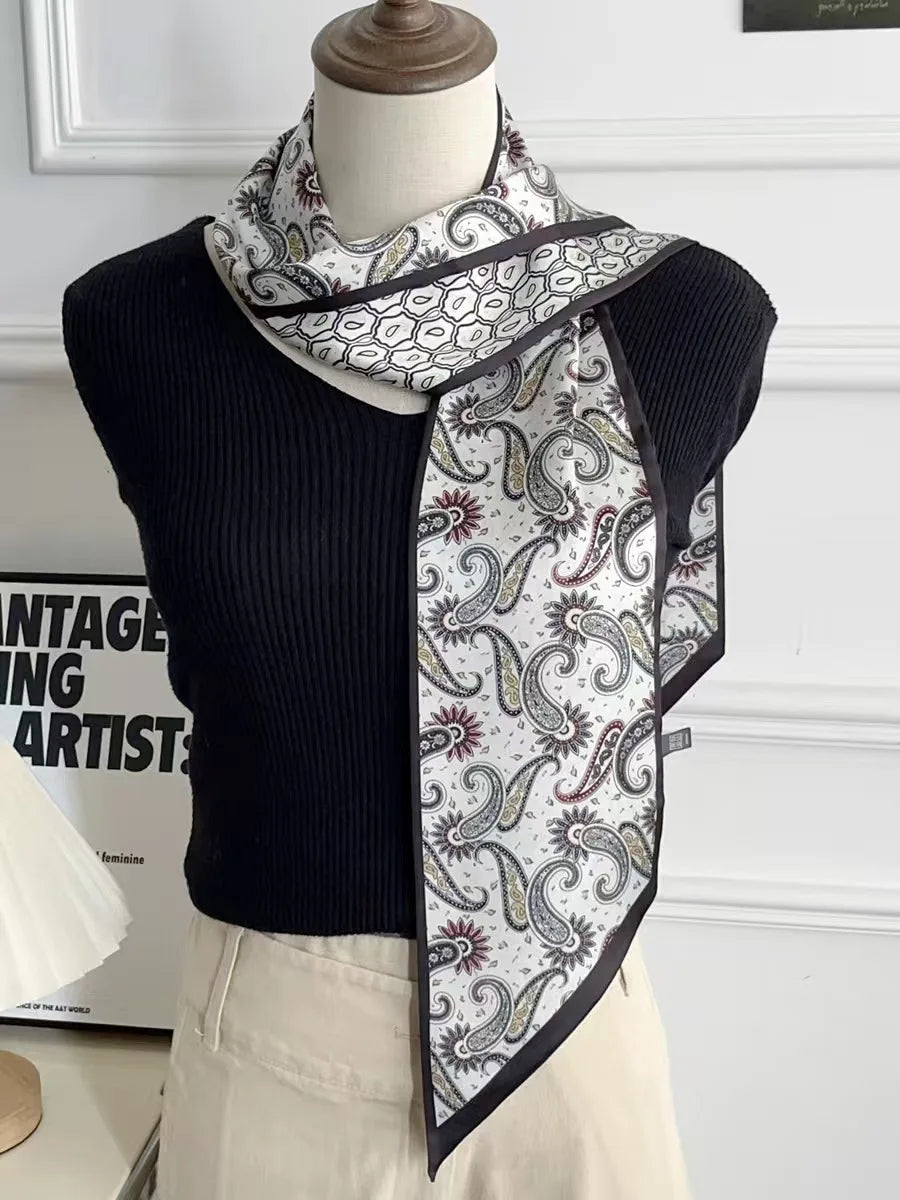 Graphic Ribbon Long Strip Scarf