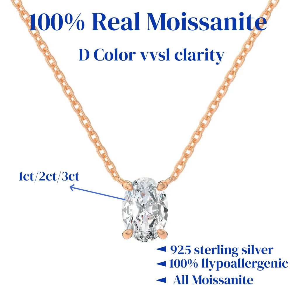 Moissanite Silver Pendant Necklace