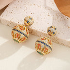 Ethnic Round Zircon Stud Earrings