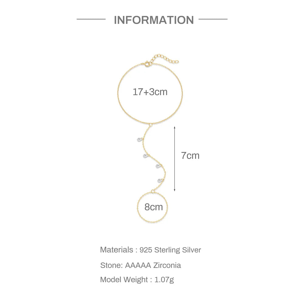 Zircon Silver Charm Bracelet