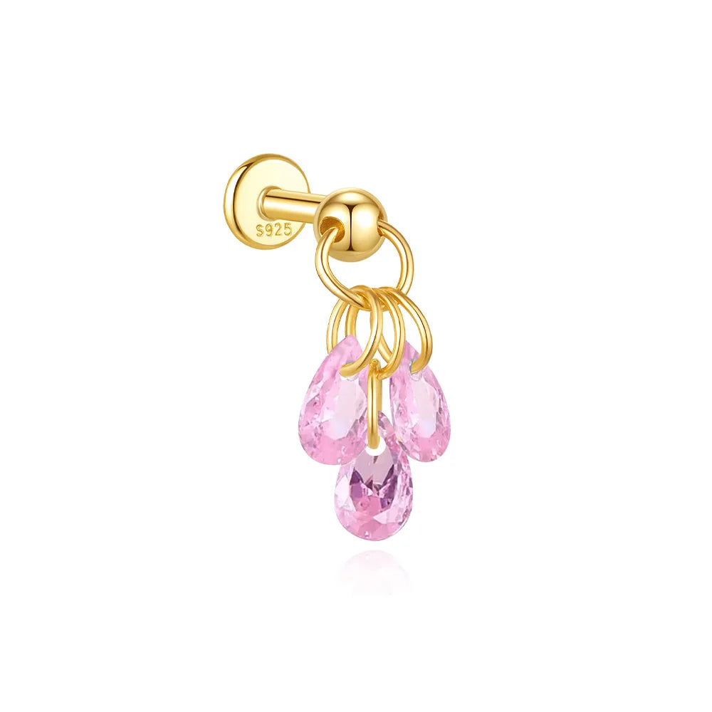 Geometric Pearl Zircon Studs