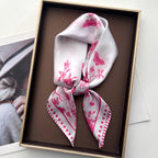 Elegant Floral Print Square Scarf