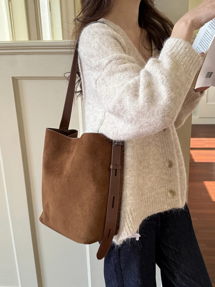 PU Bucket Shoulder Bag for Women