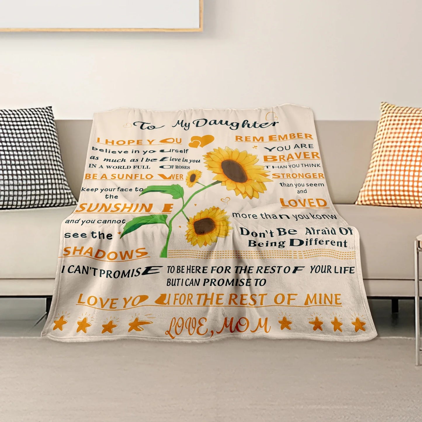 Sunflower Daughter Flannel Blanket