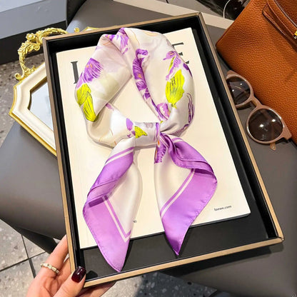 Luxury Silk Plaid Hijab Scarf