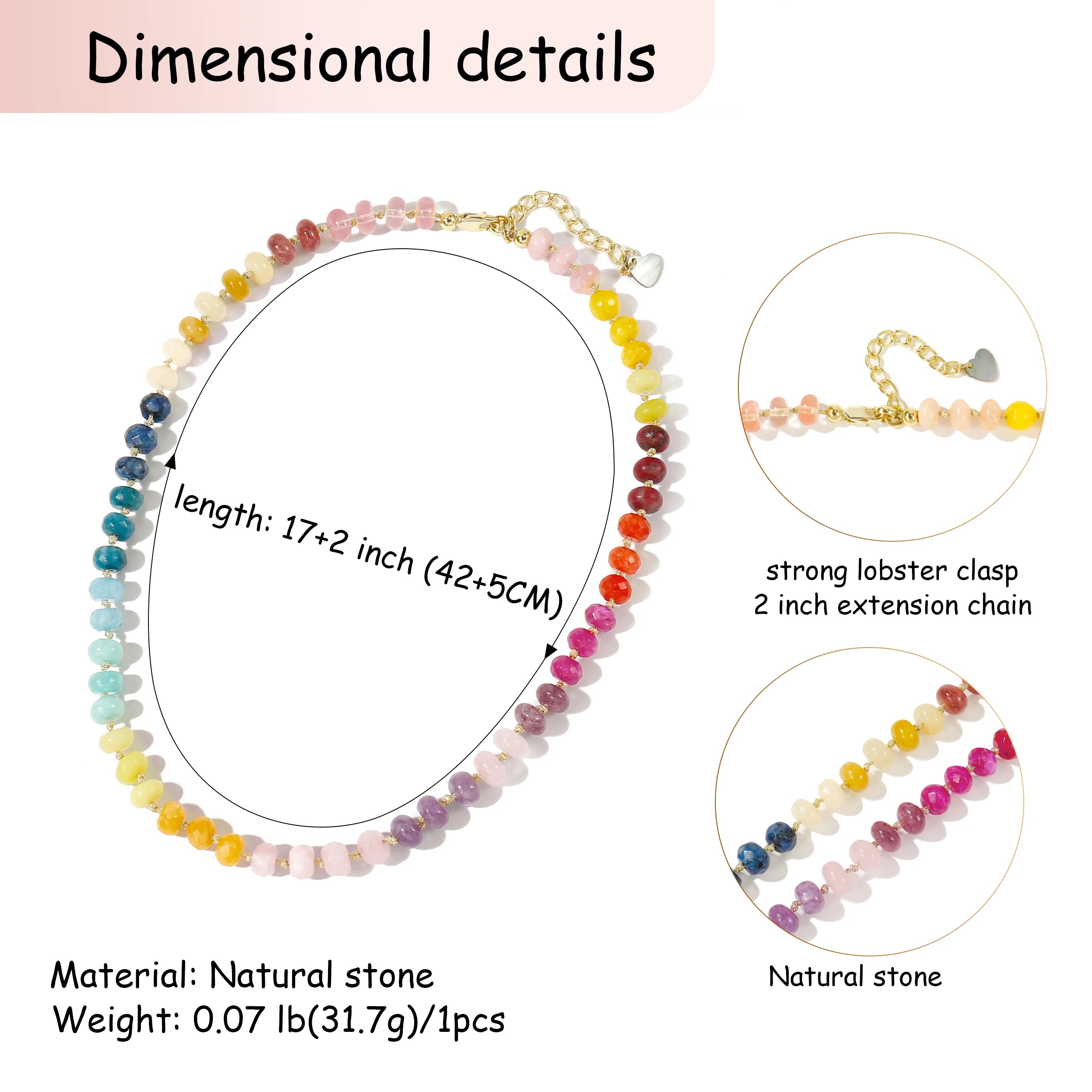 Rainbow Gemstone Choker Necklace