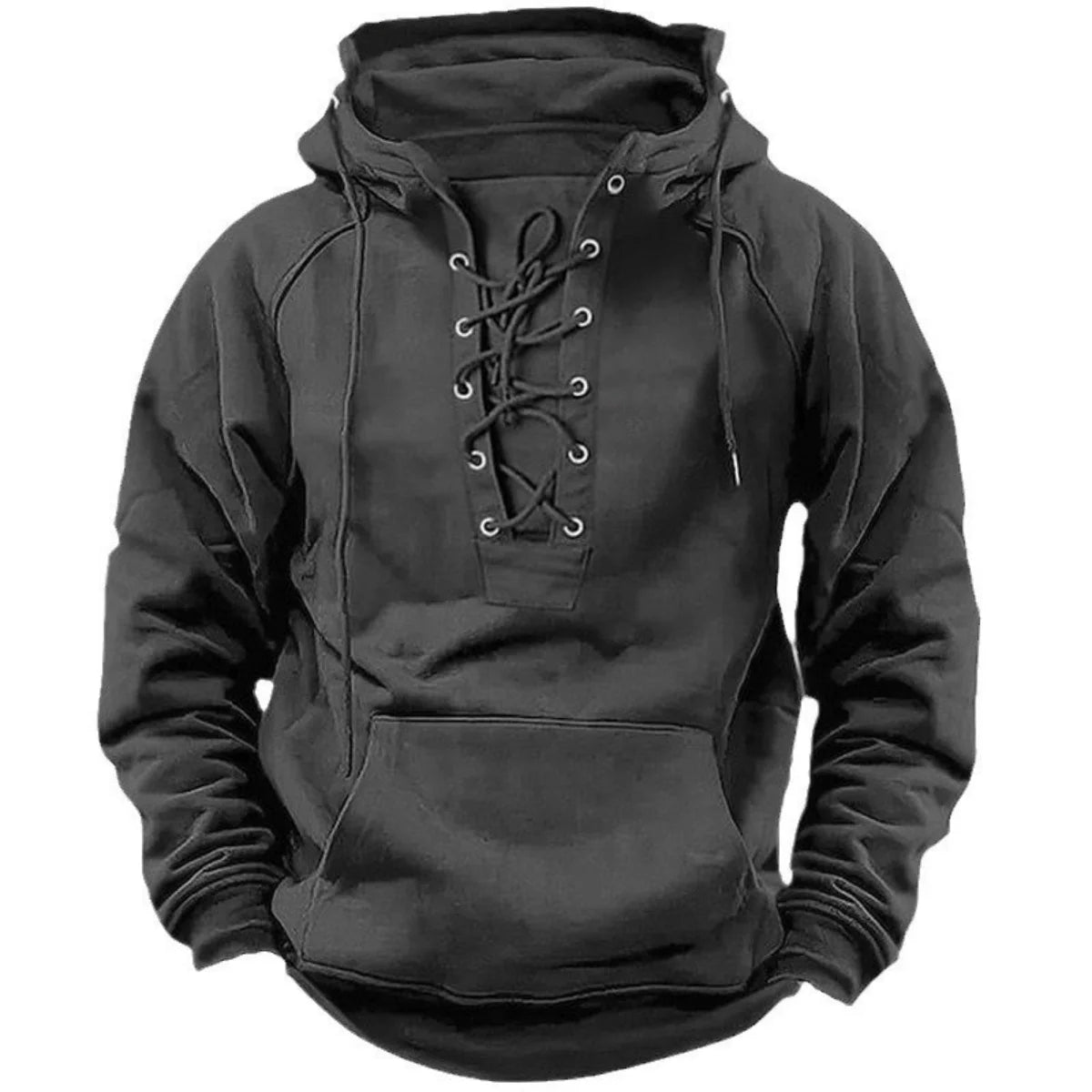 Retro Lace-Up Hoodie