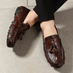 Crocodile Pattern Leather Loafers