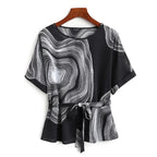 Vortex Striped Design Women Shirt