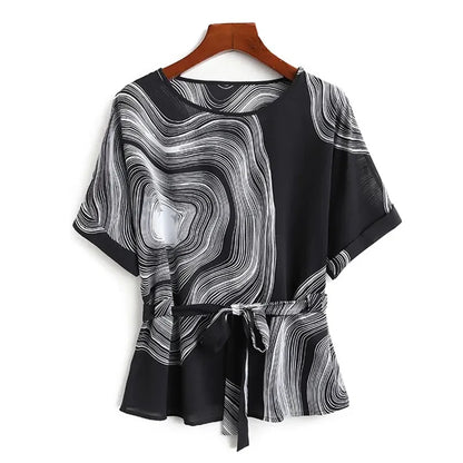Vortex Striped Design Women Shirt