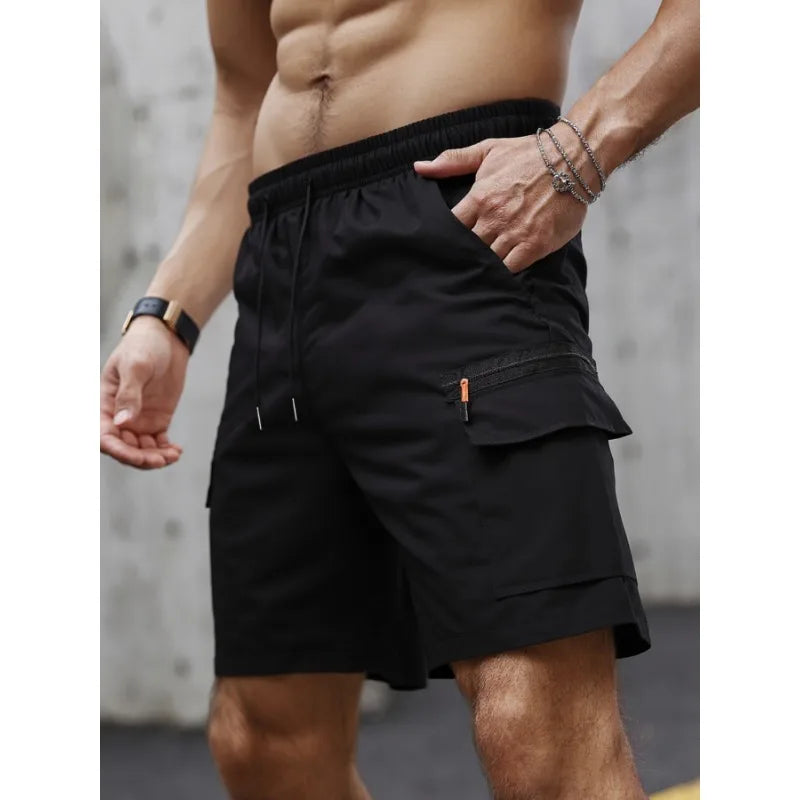 Big Pocket Elastic Cargo Shorts