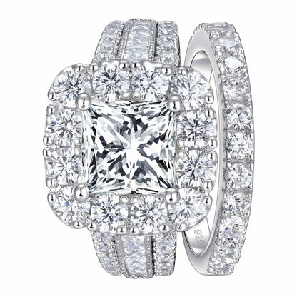Sterling Silver Wedding Ring Set