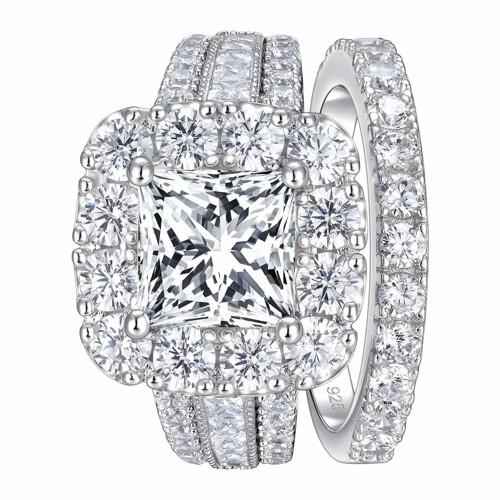 Sterling Silver Wedding Ring Set