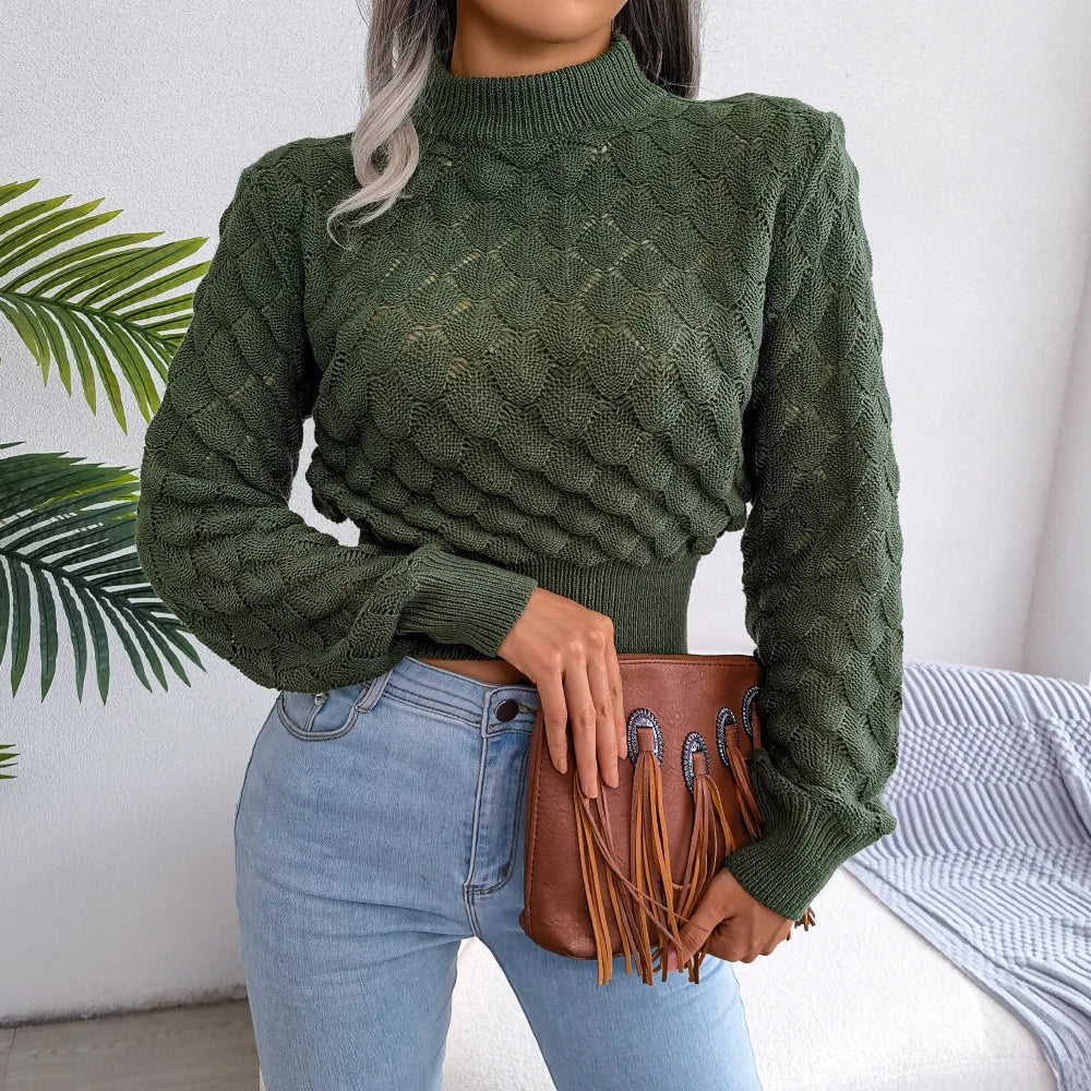 Hollow Knit Crop Top