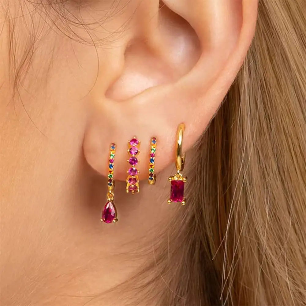 Zircon Water Drop Hoops