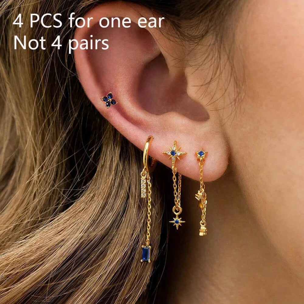 Zircon Water Drop Hoops