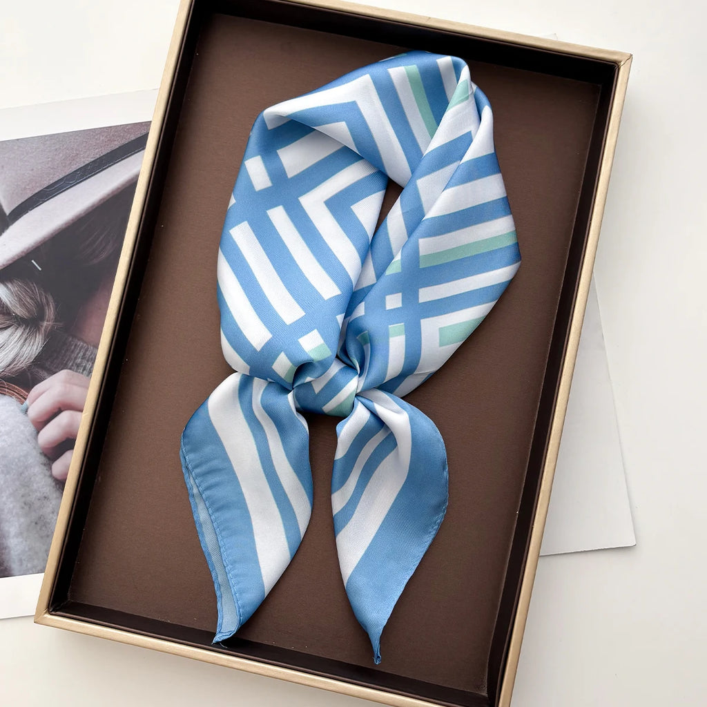 Imitation Silk Floral Square Scarf
