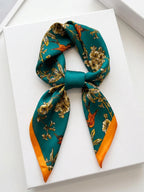 Pink Floral Silk Square Scarf