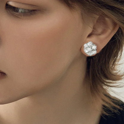 Flower Cluster Moissanite Earrings