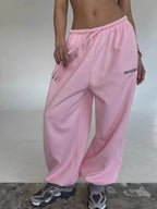 Chiffon Tie-Dye Drawstring Sports Pants
