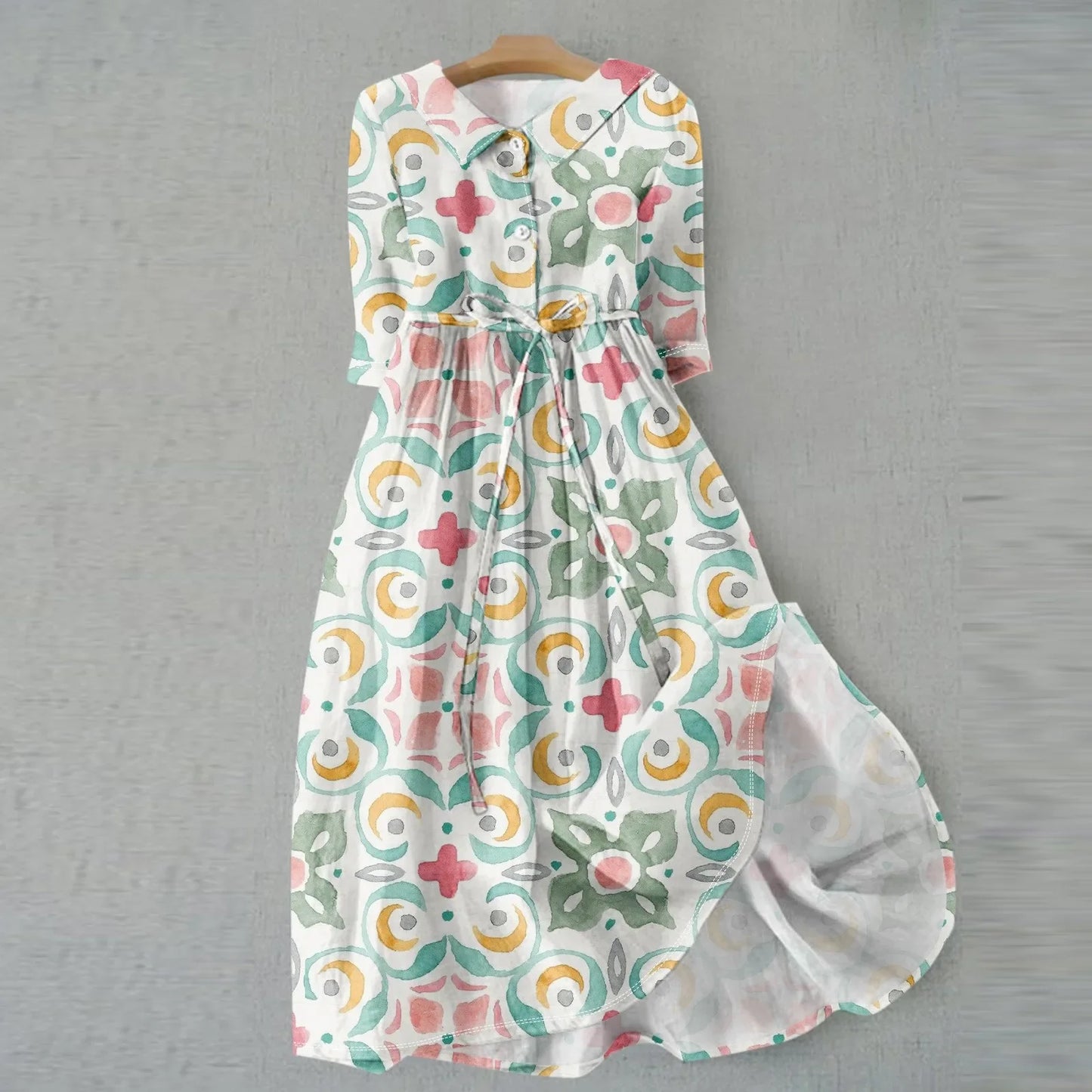 Floral Lapel Party Dress