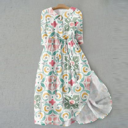 Floral Lapel Party Dress