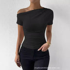 Off-Shoulder Pleated Top