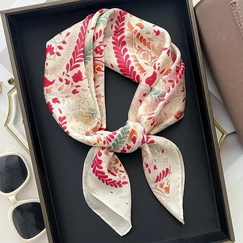 Luxury Print Silk Square Scarf