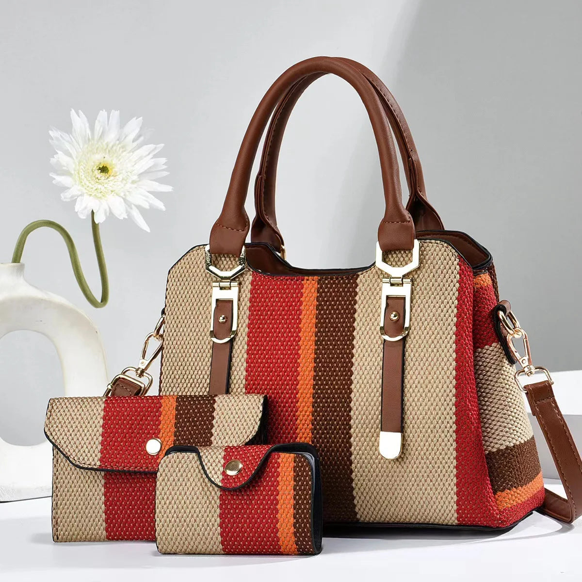 3 Piece Women’s Handbag Set with Wallet