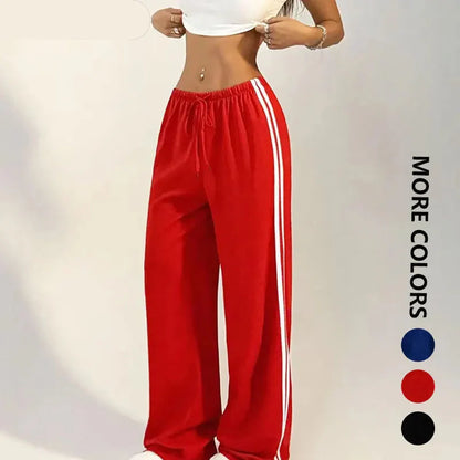 Women’s Striped Drawstring Straight Pants