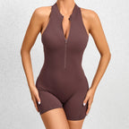 Nylon Patchwork Long Sleeve True-To-Size Fit Sports Jumpsuit