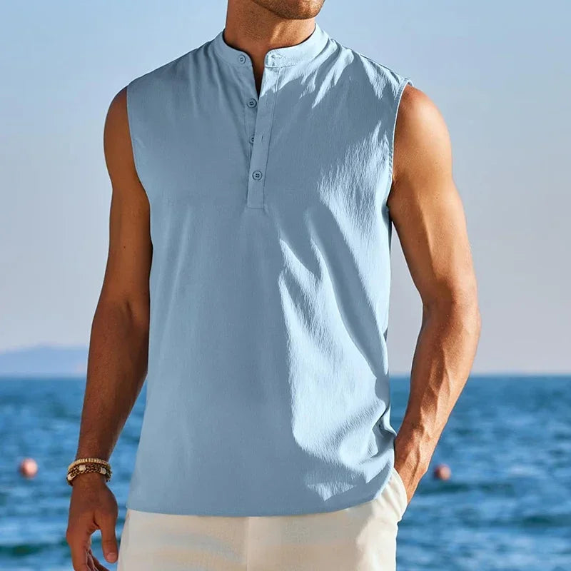 Men's Casual Henley Tank