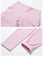 Nylon Solid Long Sleeve Two-Piece Yoga Set