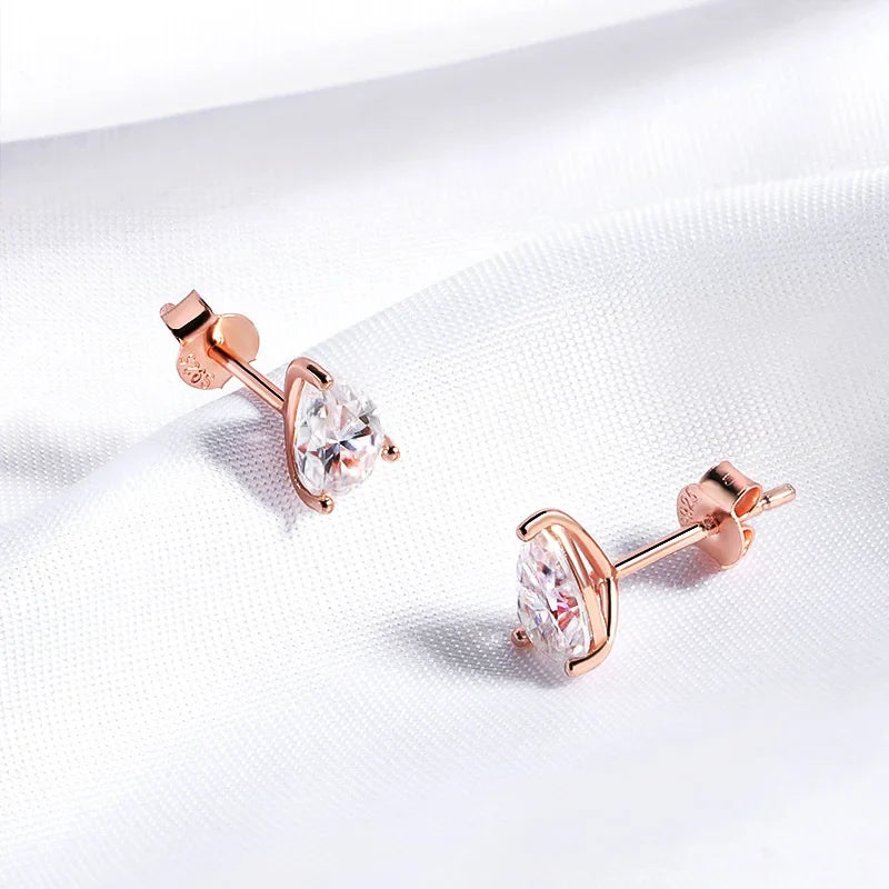 Pear Cut Moissanite Earrings