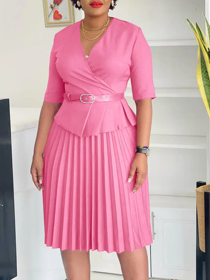 Plus Size Pleated Dress