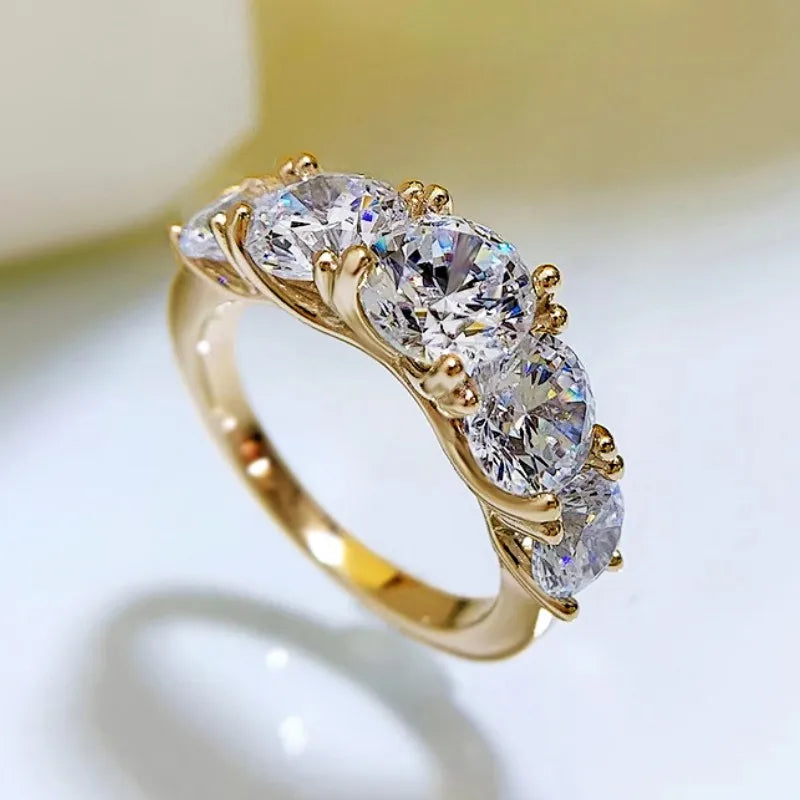 5-Stone Moissanite Wedding Ring