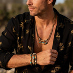 Mprainbow Leather Bead Necklace Set