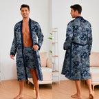 Print Flower Sleepwear Long Bathrobe