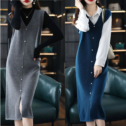 Sleeveless Knitted Vest Dress