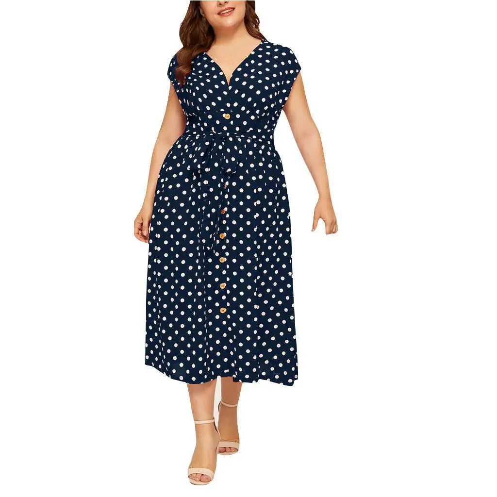Plus Size Polka Dot Summer Dress