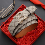 Luxury leather B buckle belt