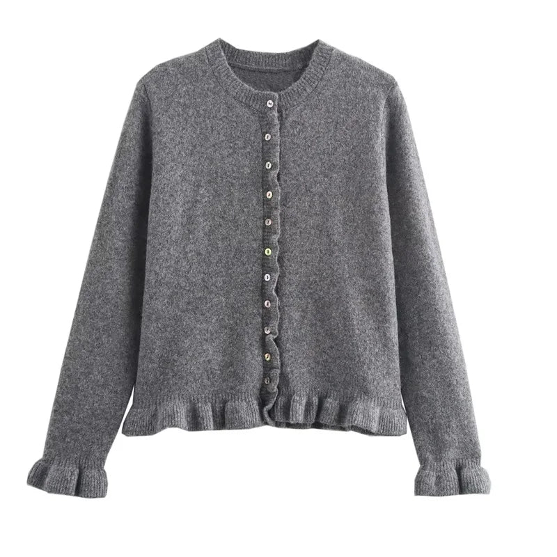 Bluey Gray Ruffle Cardigan