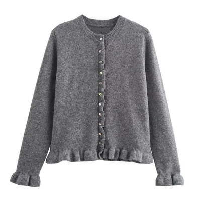 Bluey Gray Ruffle Cardigan
