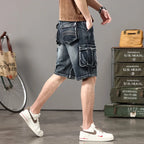 American Retro Denim Cargo Shorts