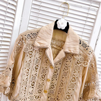 Embroidered Summer Skirt Suit